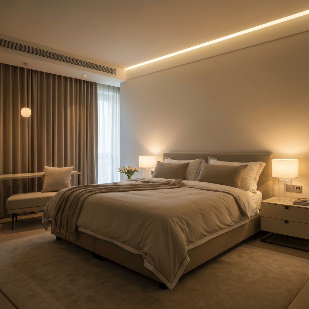 Ambiente residencial com projeto de iluminação profissional